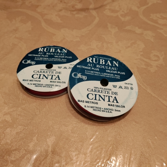 Spool 'O Ribbon For Crafting, Edging, or Embellishing, Scrapbooking-two rolls - Picture 2 of 2